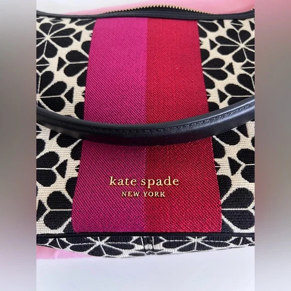 Kate Spade ♠️ Flower Jacquard Stripe Sam Small Convertible Shoulder Bag - Picture 2 of 11